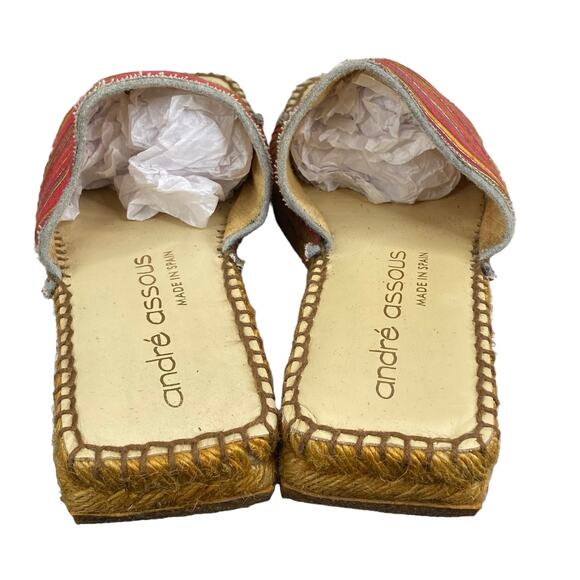 Vintage 90's Andre Assous Red Striped Women's Espadrille Sandals Size US 6 - Picture 8 of 11
